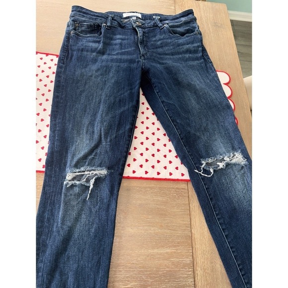 DL1961 Emma Legging Ankle Distressed Jeans Dark‎ Wash Denim Size 31 - Picture 3 of 8